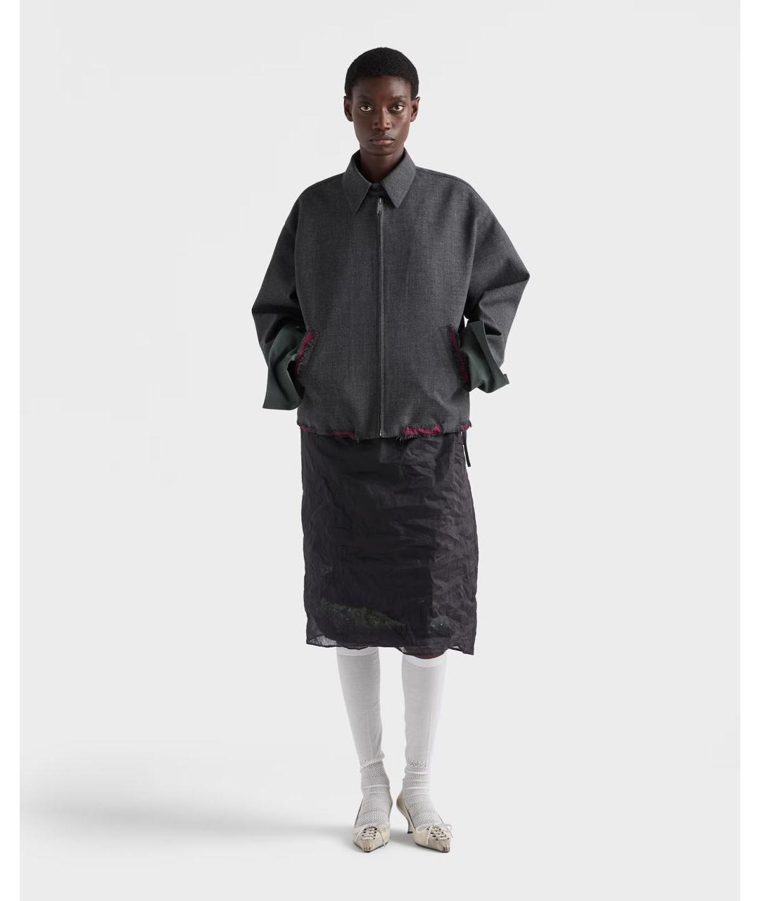 PRADA Серая шерстяная куртка, фото 2