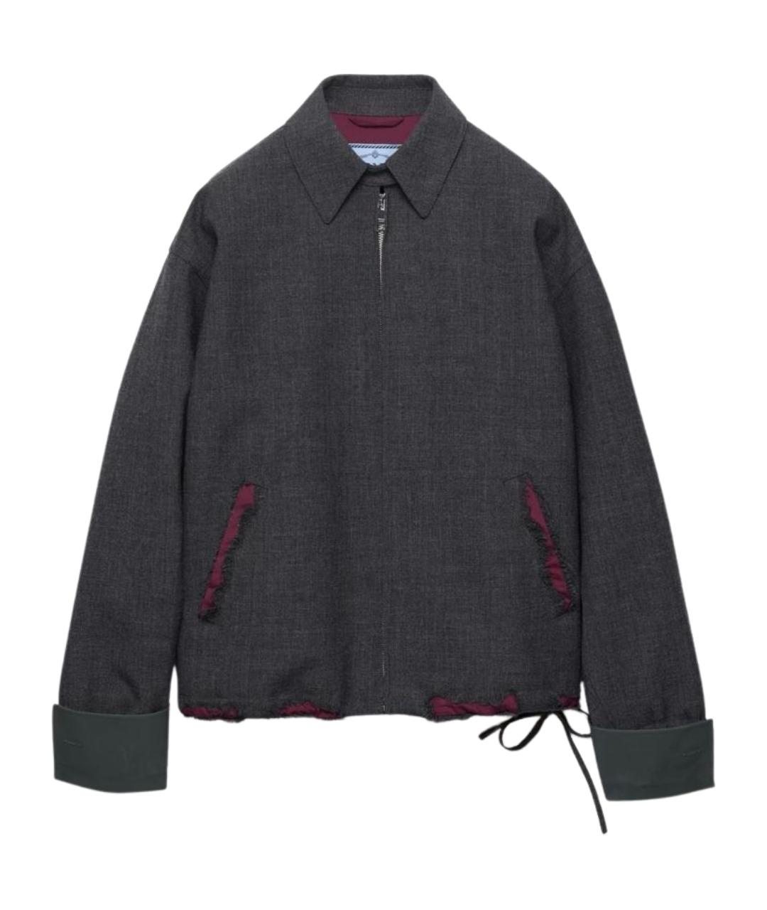 PRADA Серая шерстяная куртка, фото 1