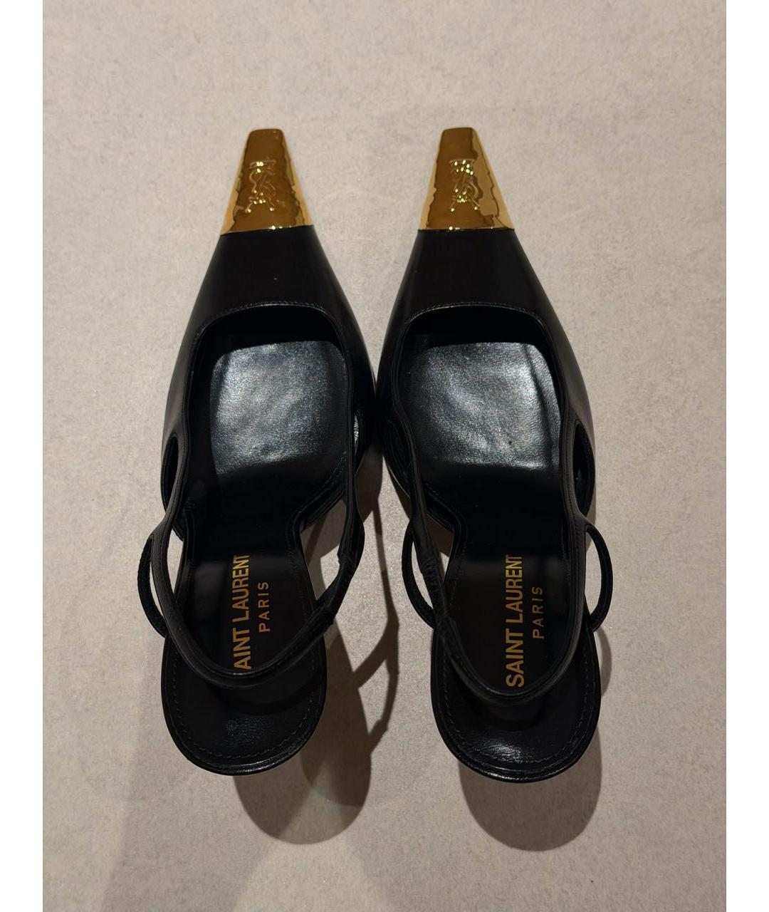 SAINT LAURENT Черные кожаные туфли, фото 3