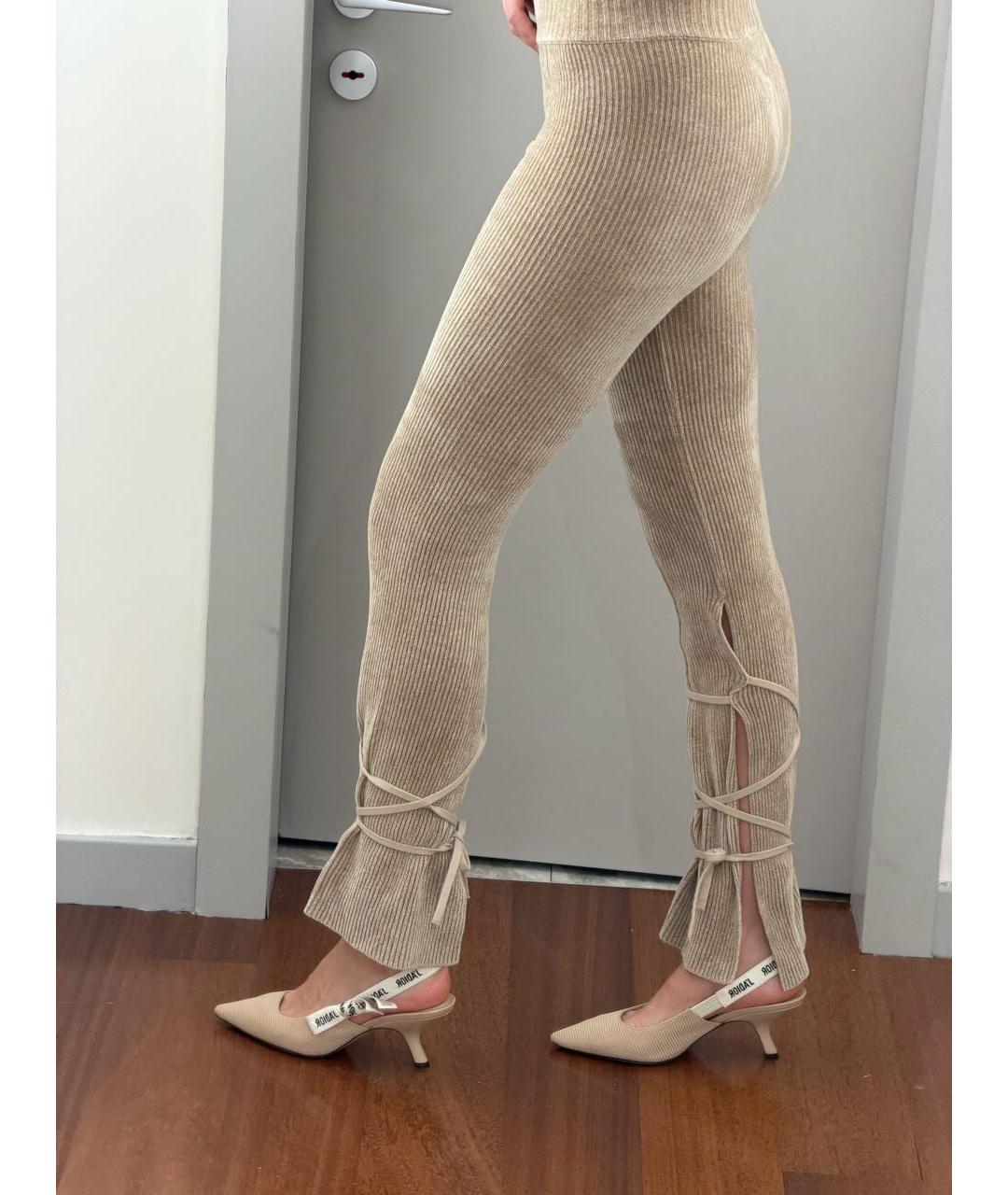 JACQUEMUS Бежевые вискозные брюки узкие, фото 3
