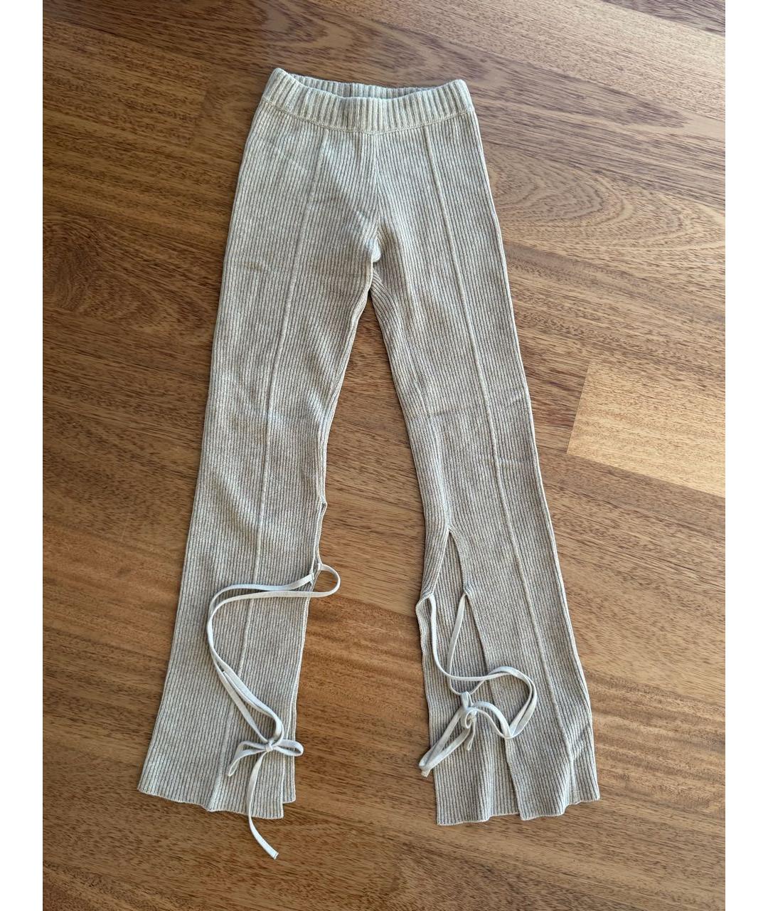 JACQUEMUS Бежевые вискозные брюки узкие, фото 5