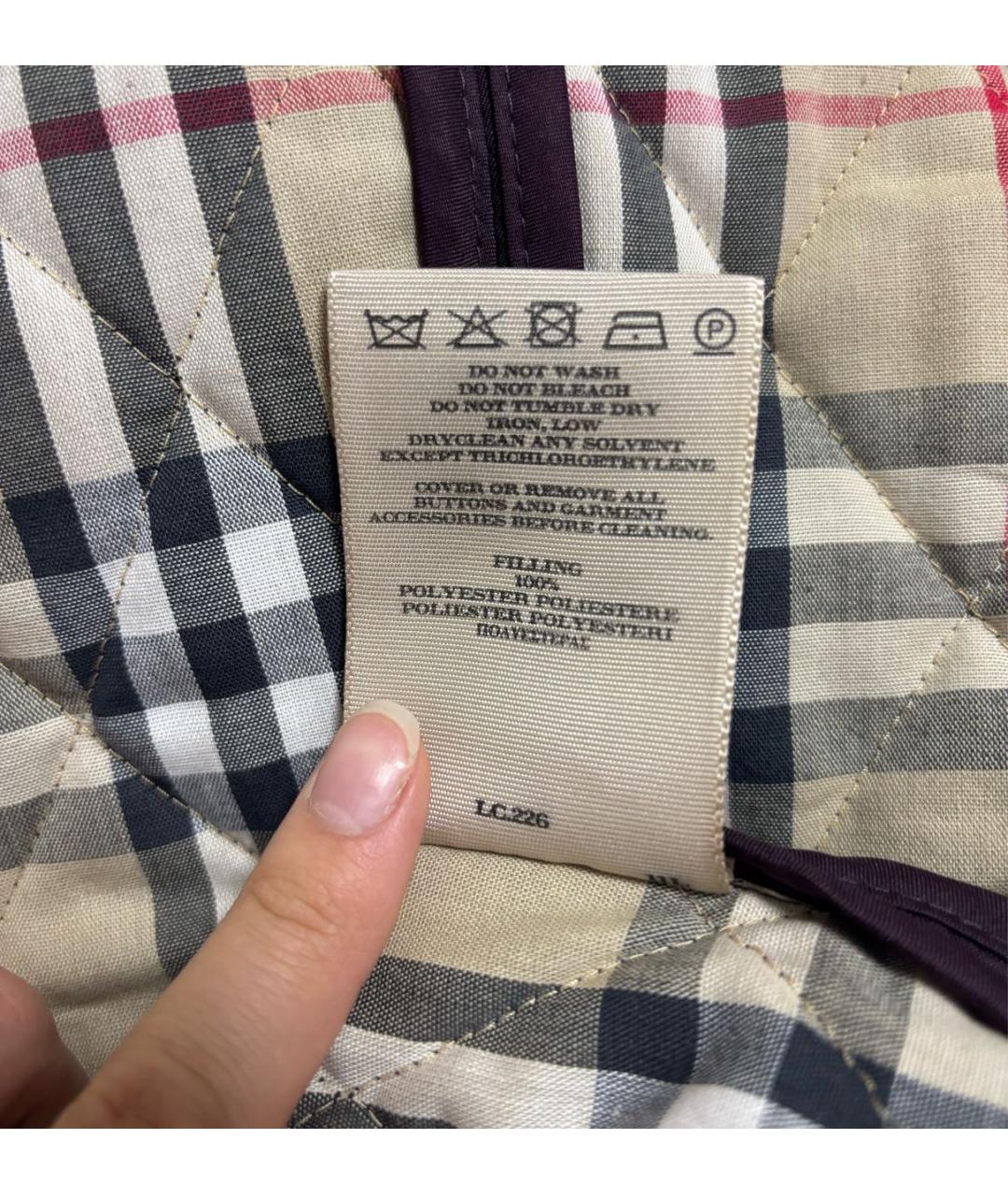 BURBERRY Фиолетовая полиэстеровая куртка, фото 7