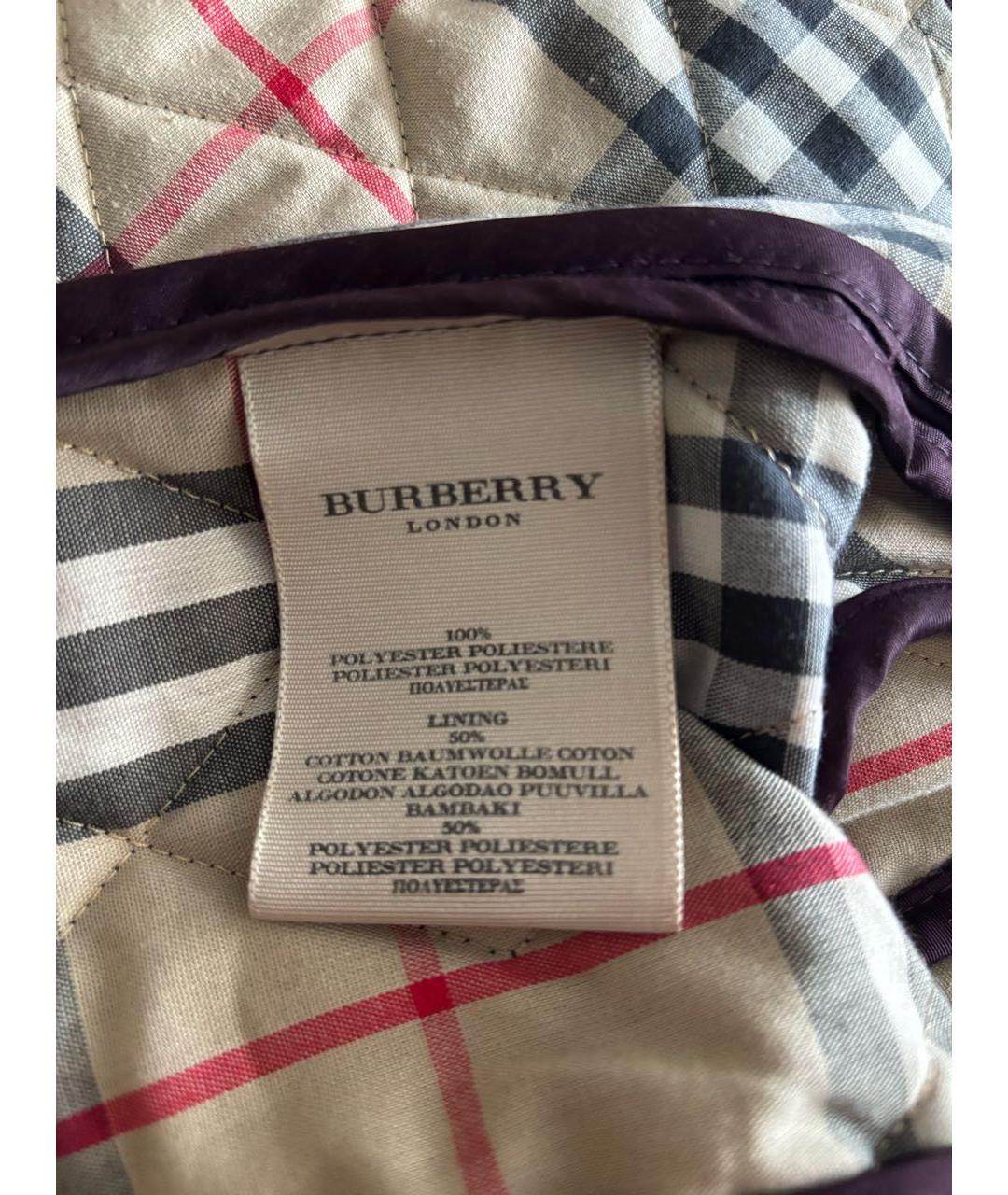 BURBERRY Фиолетовая полиэстеровая куртка, фото 6