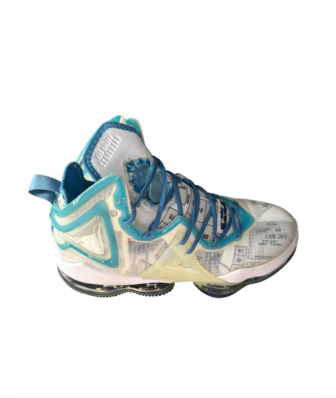 NIKE X OFF-WHITE Голубые текстильные высокие кроссовки / кеды, фото 1