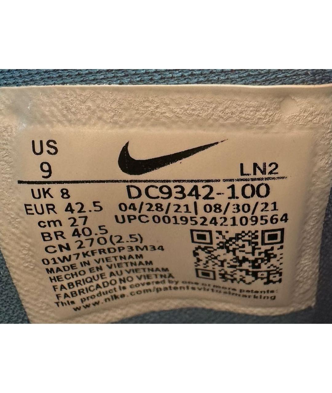 NIKE X OFF-WHITE Голубые текстильные высокие кроссовки / кеды, фото 5