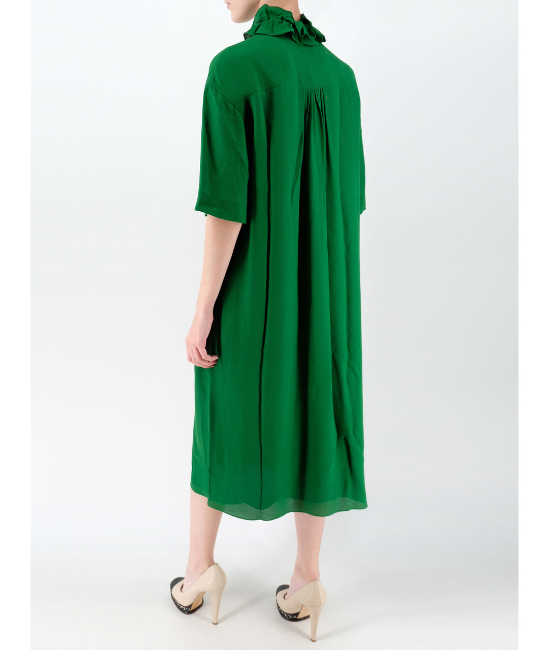 HERMES PRE-OWNED Зеленые льняное повседневное платье, фото 3
