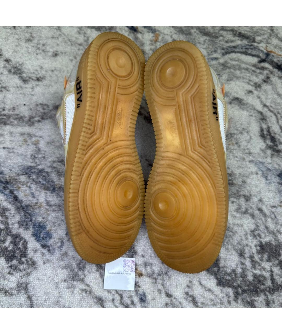NIKE X OFF-WHITE Белые текстильные низкие кроссовки / кеды, фото 6