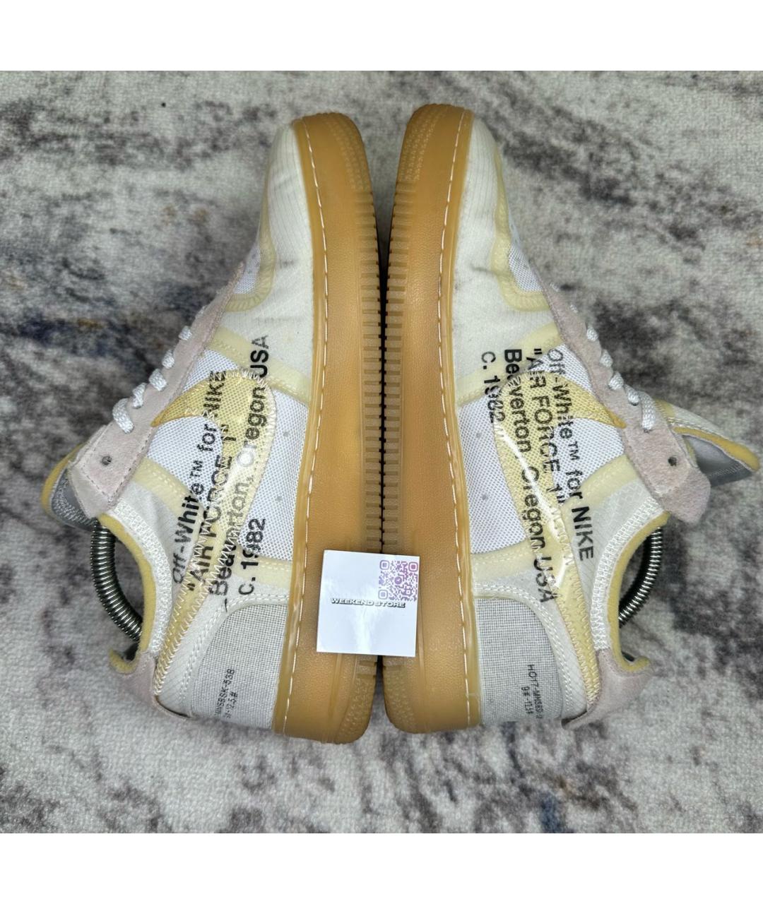 NIKE X OFF-WHITE Белые текстильные низкие кроссовки / кеды, фото 4