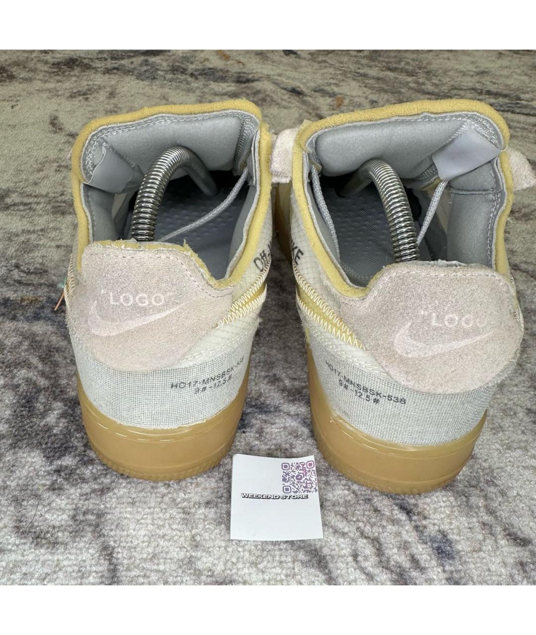 NIKE X OFF-WHITE Белые текстильные низкие кроссовки / кеды, фото 5