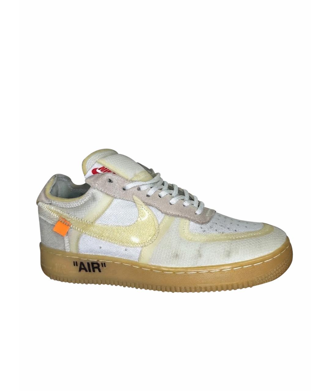 NIKE X OFF-WHITE Белые текстильные низкие кроссовки / кеды, фото 1