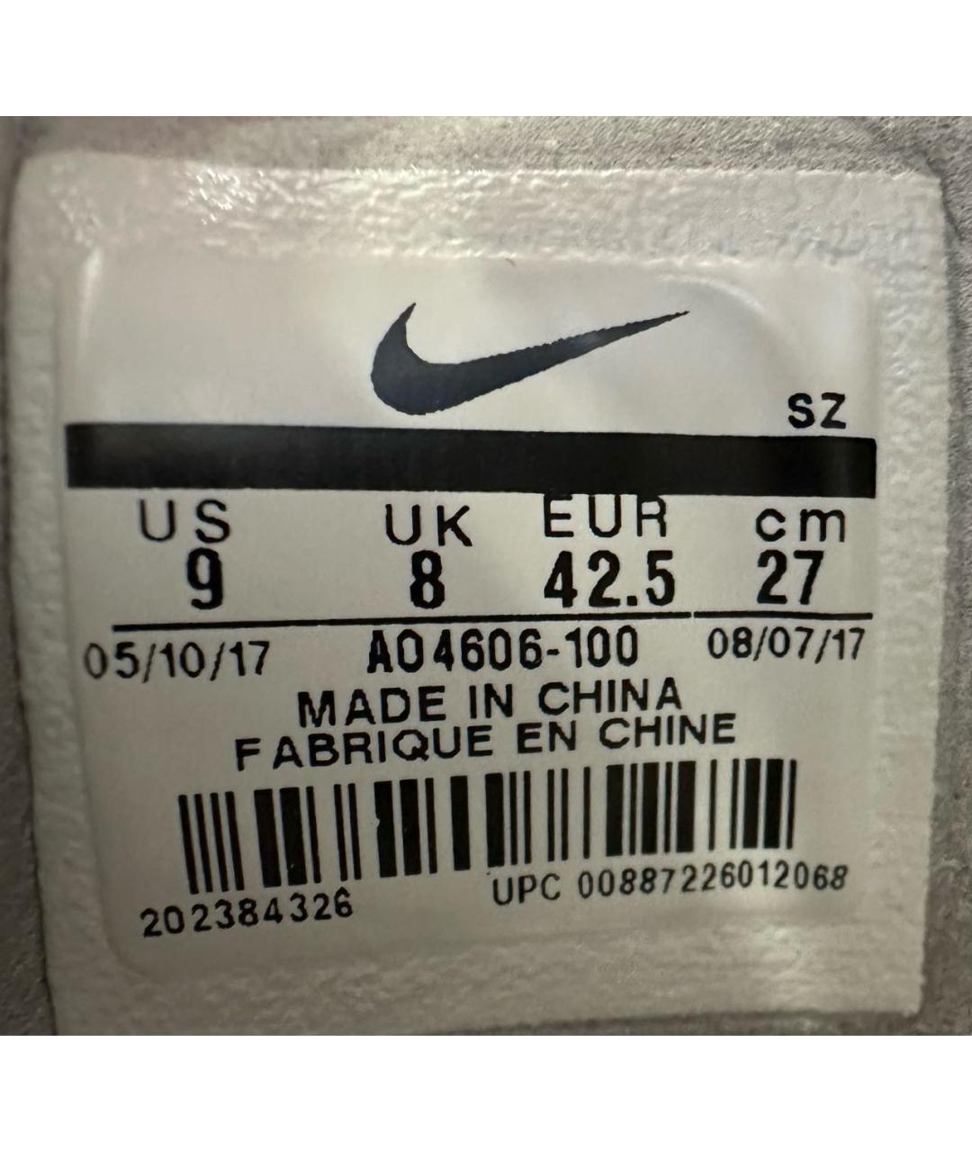 NIKE X OFF-WHITE Белые текстильные низкие кроссовки / кеды, фото 7