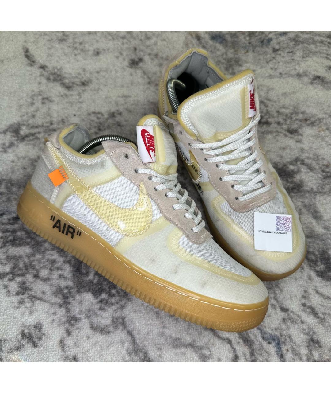 NIKE X OFF-WHITE Белые текстильные низкие кроссовки / кеды, фото 8