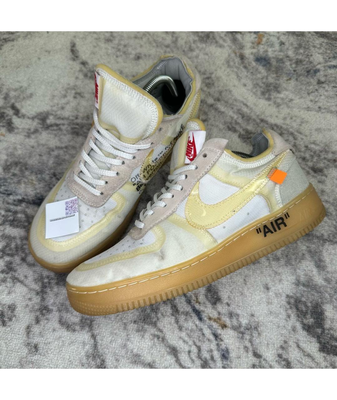 NIKE X OFF-WHITE Белые текстильные низкие кроссовки / кеды, фото 3