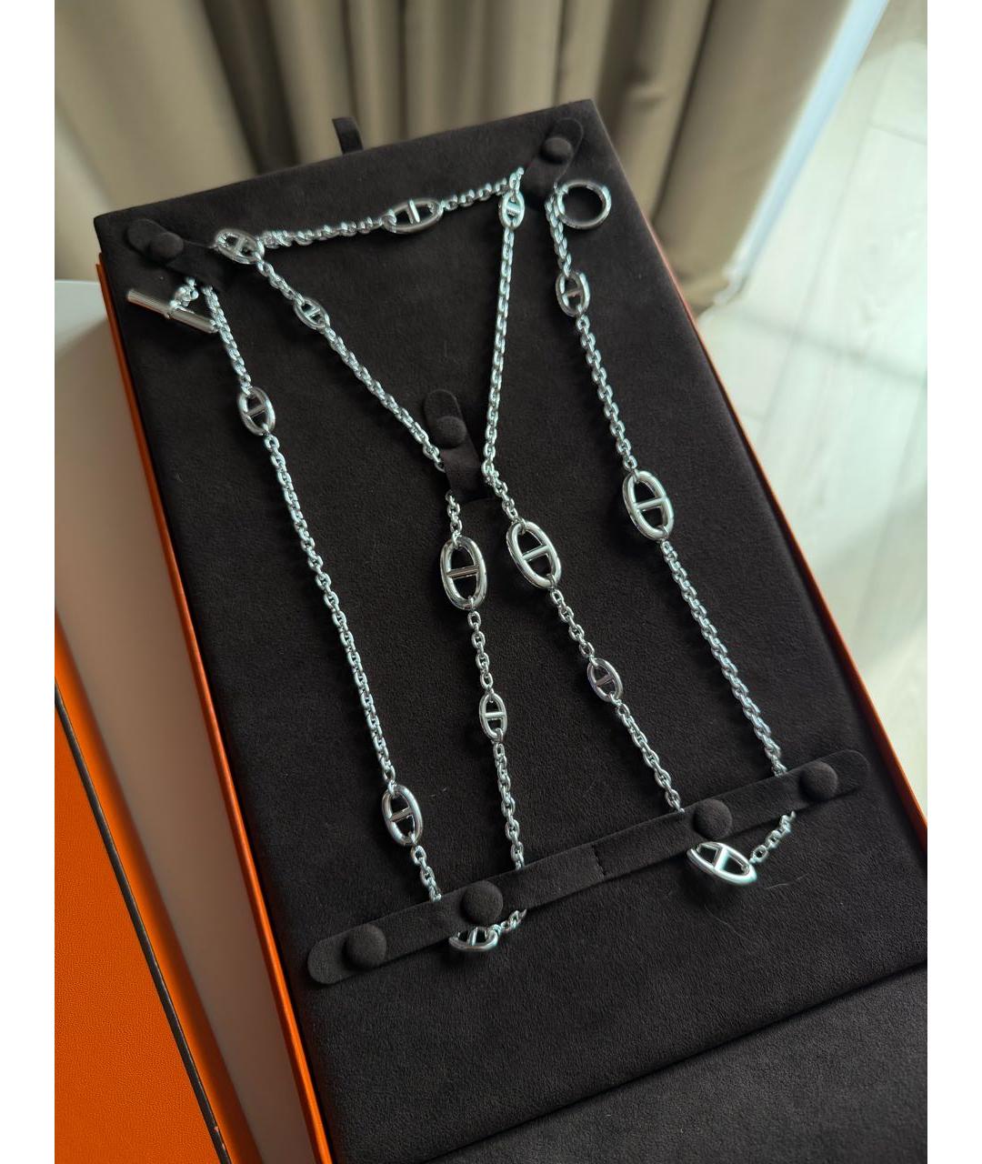 HERMES Серебряное серебряное колье, фото 3
