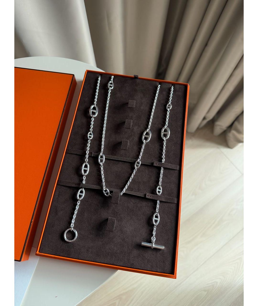 HERMES Серебряное серебряное колье, фото 2