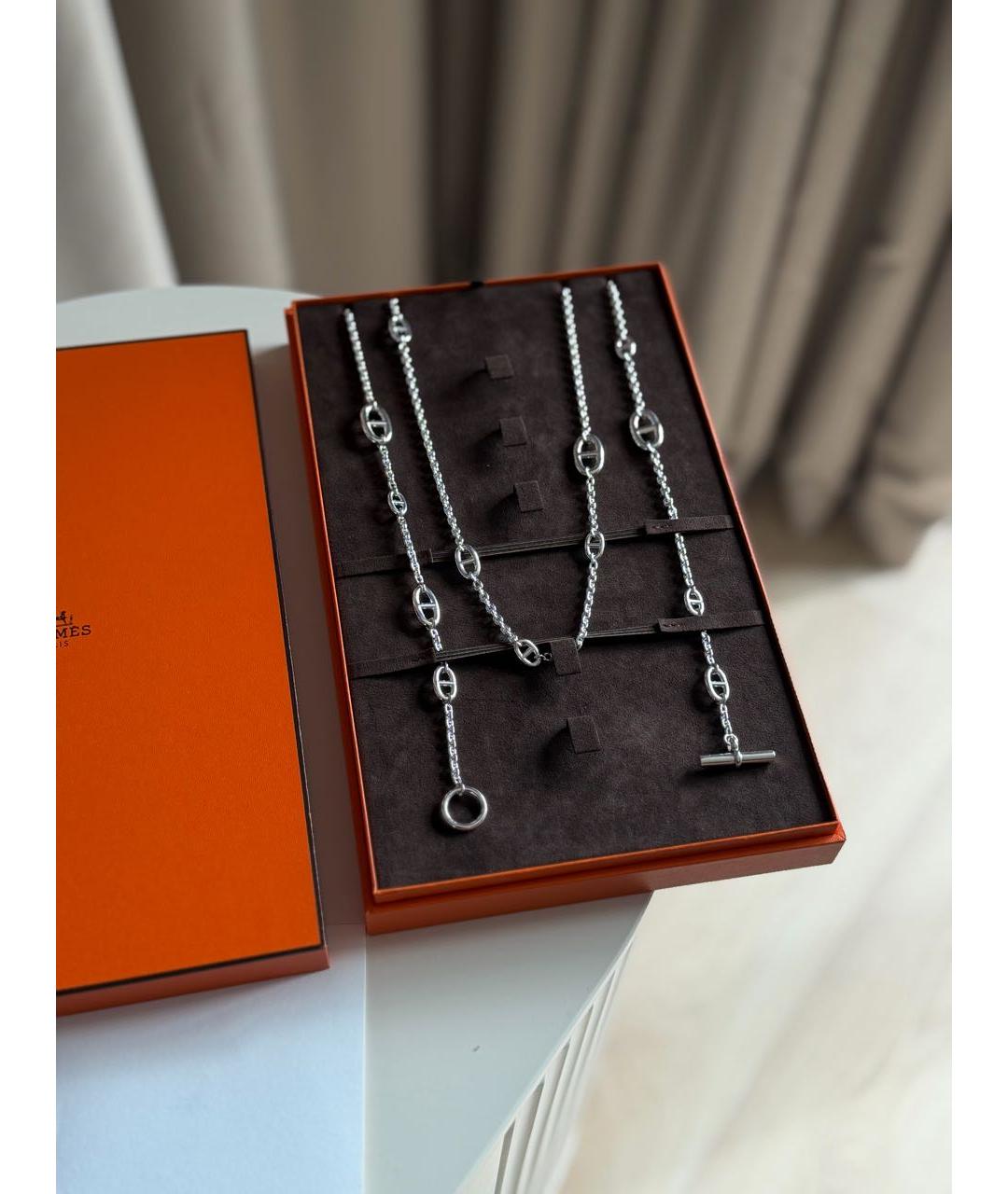 HERMES Серебряное серебряное колье, фото 5