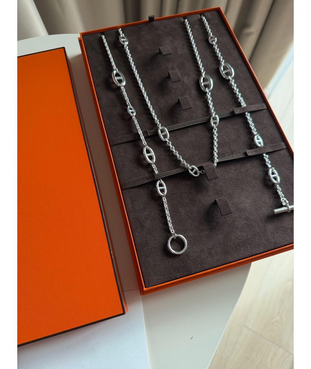 HERMES Серебряное серебряное колье, фото 3