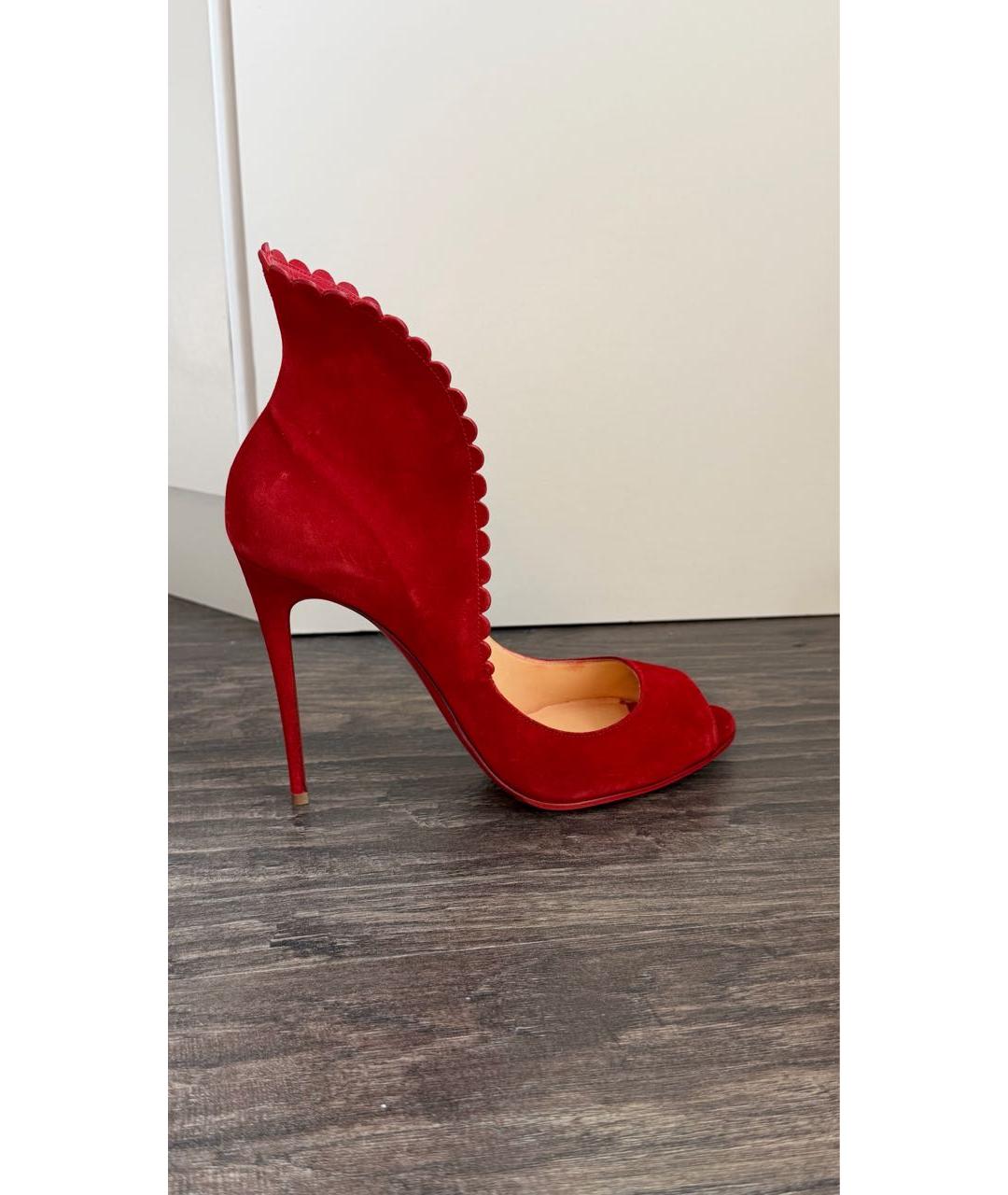 CHRISTIAN LOUBOUTIN Красные замшевые туфли, фото 6