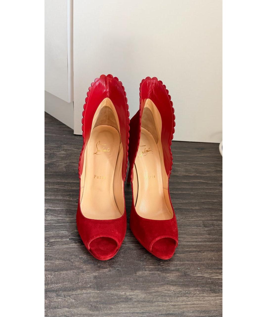 CHRISTIAN LOUBOUTIN Красные замшевые туфли, фото 2