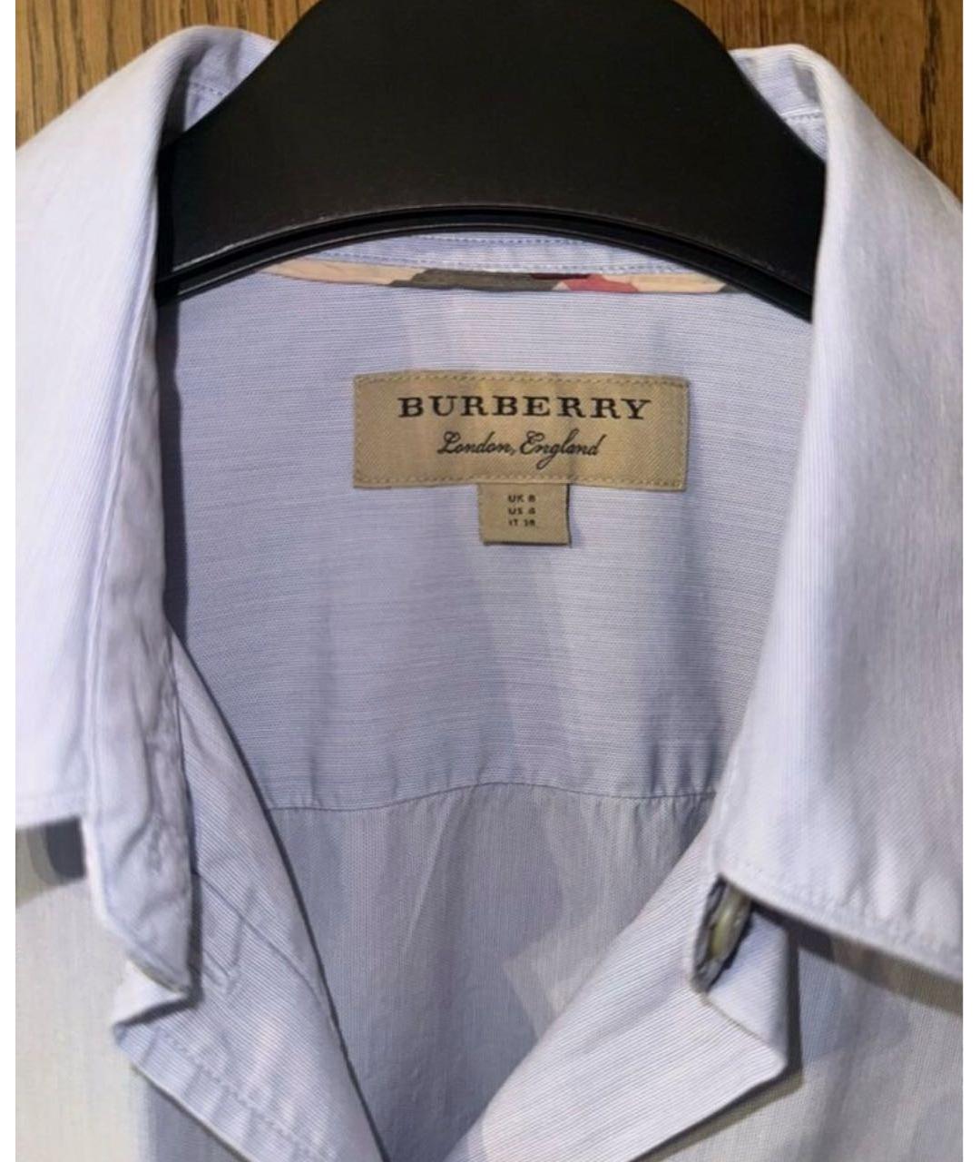 BURBERRY Голубая хлопковая рубашка, фото 3