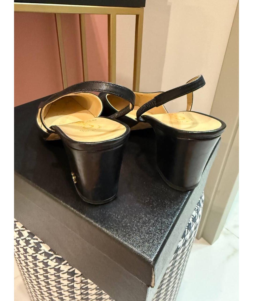 CHANEL Черные кожаные туфли, фото 3