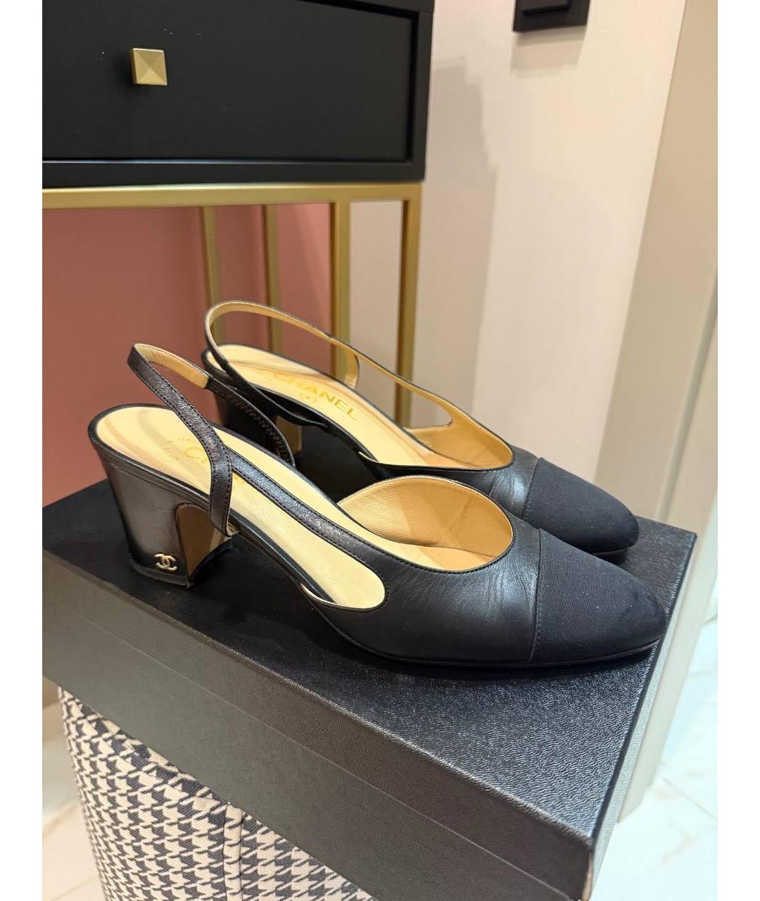 CHANEL Черные кожаные туфли, фото 9