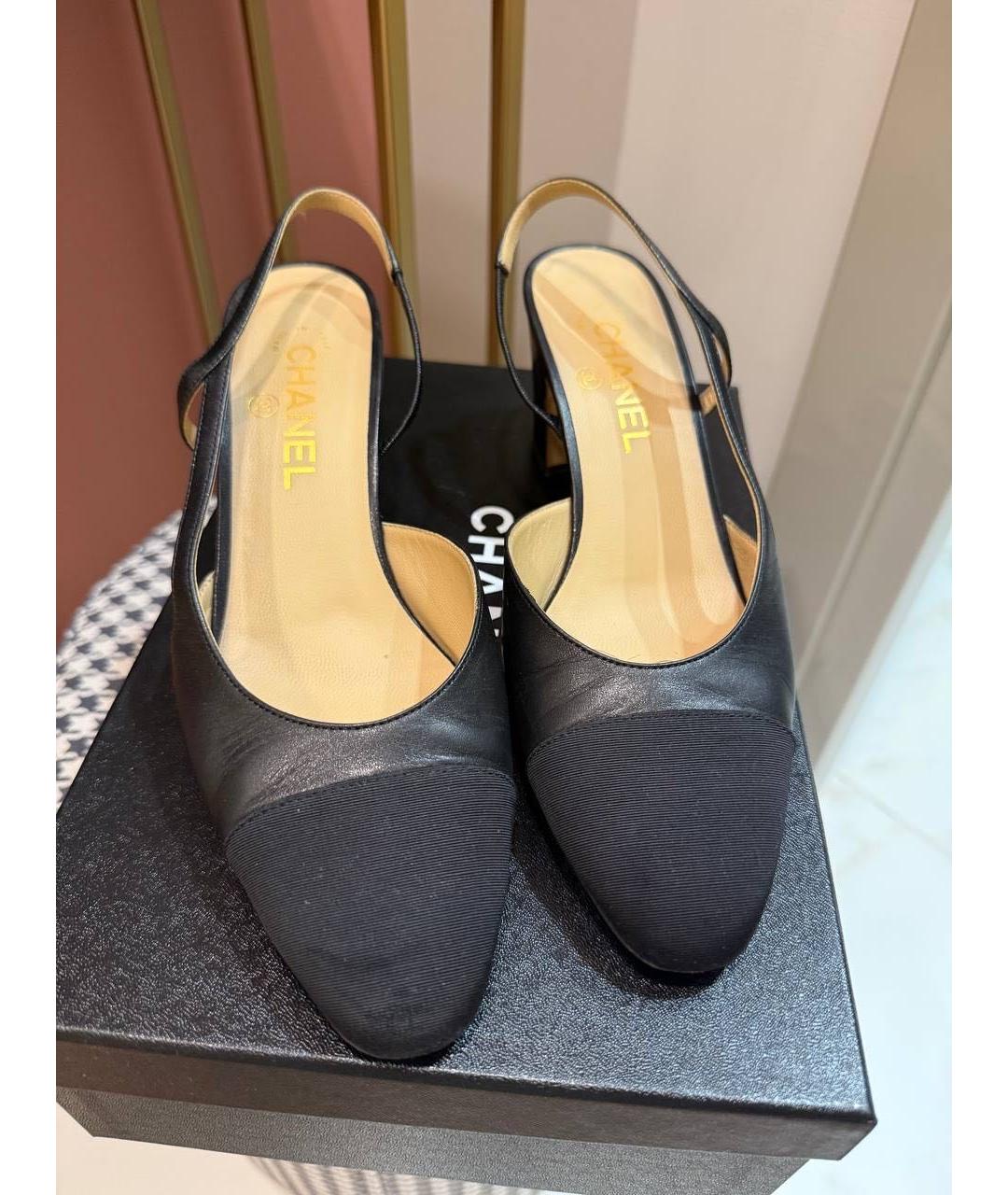 CHANEL Черные кожаные туфли, фото 2