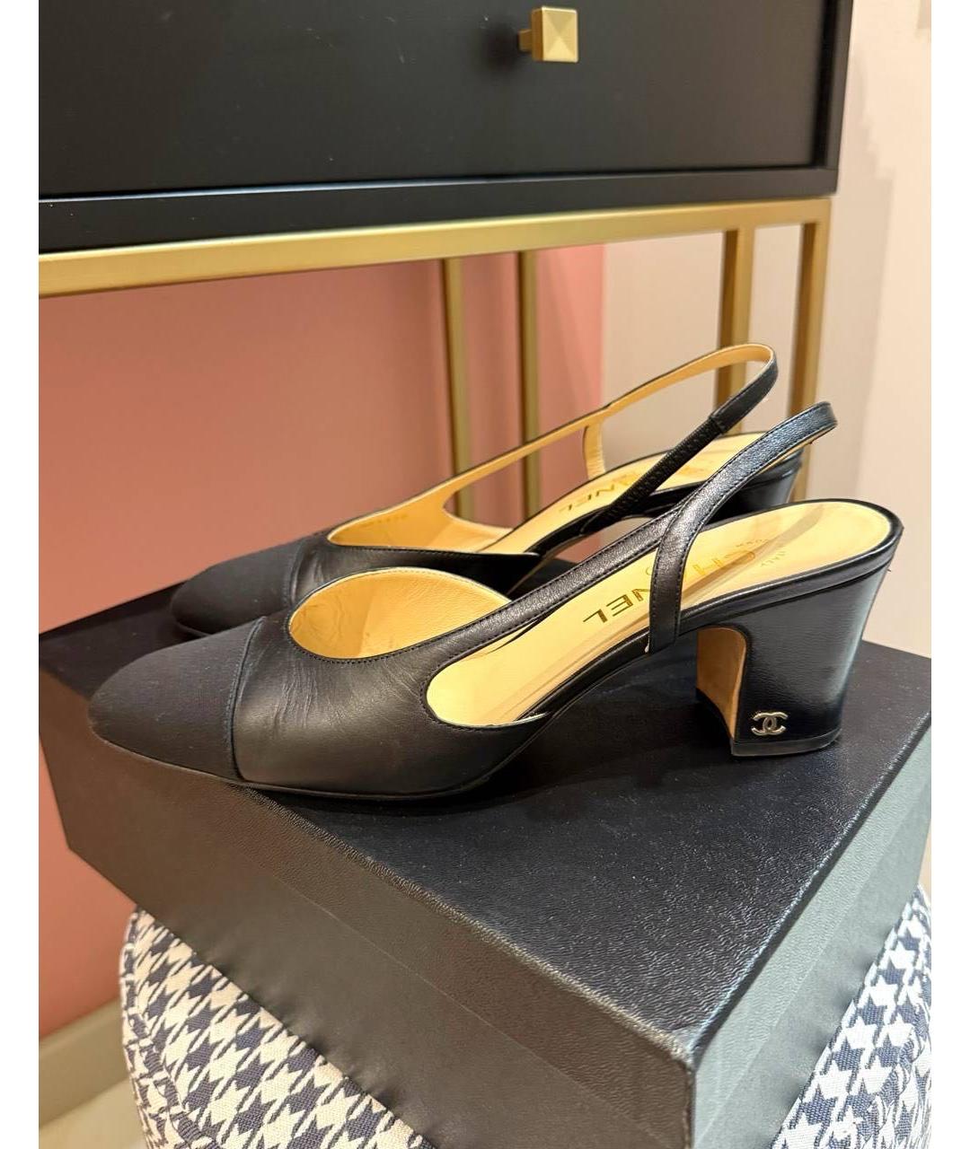 CHANEL Черные кожаные туфли, фото 6