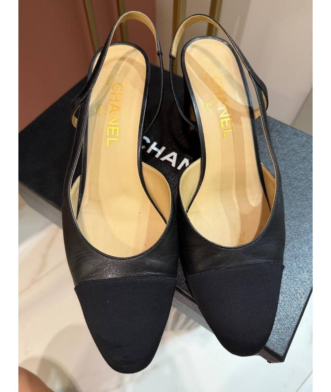 CHANEL Черные кожаные туфли, фото 5