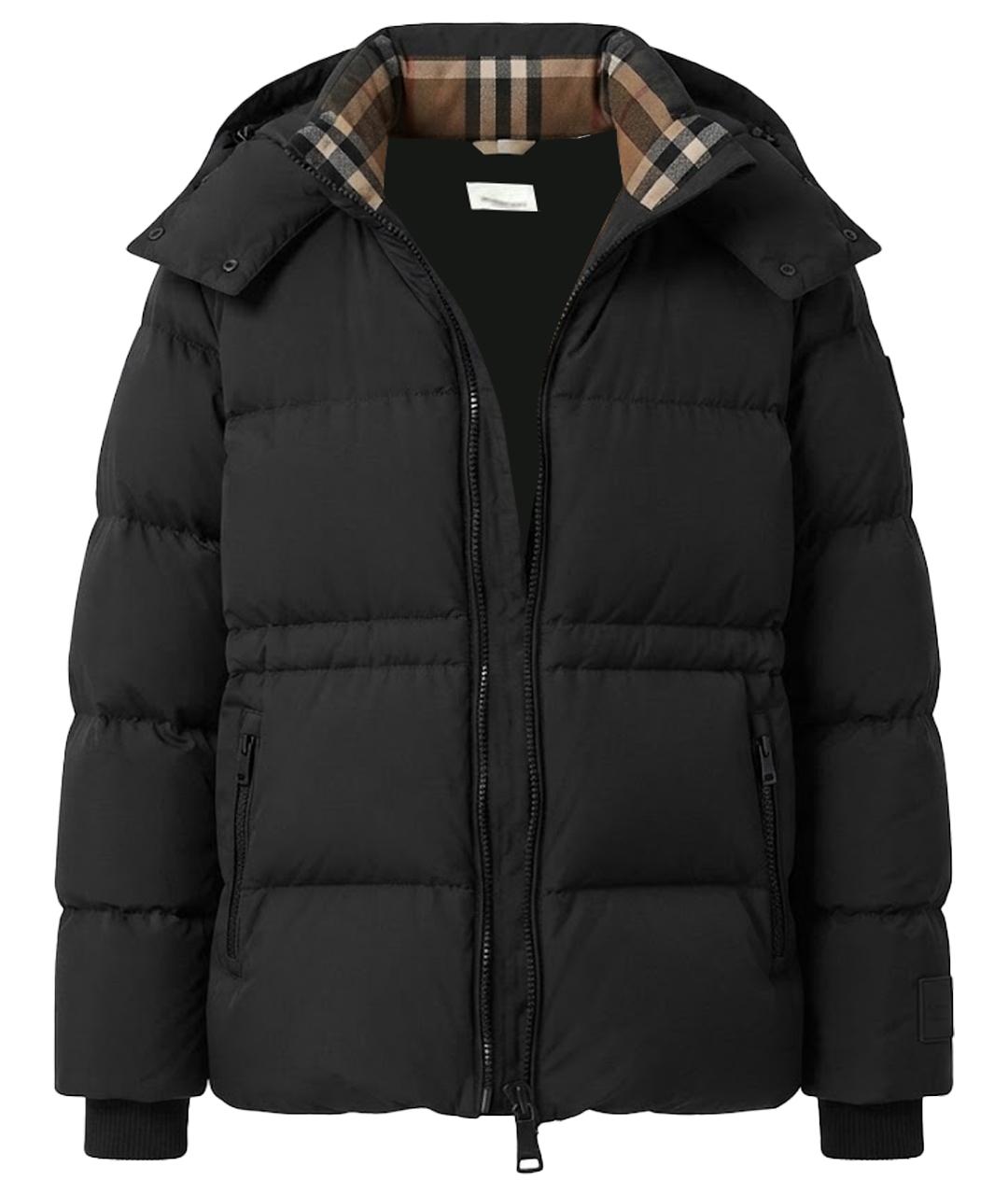 BURBERRY Черный нейлоновый пуховик, фото 1