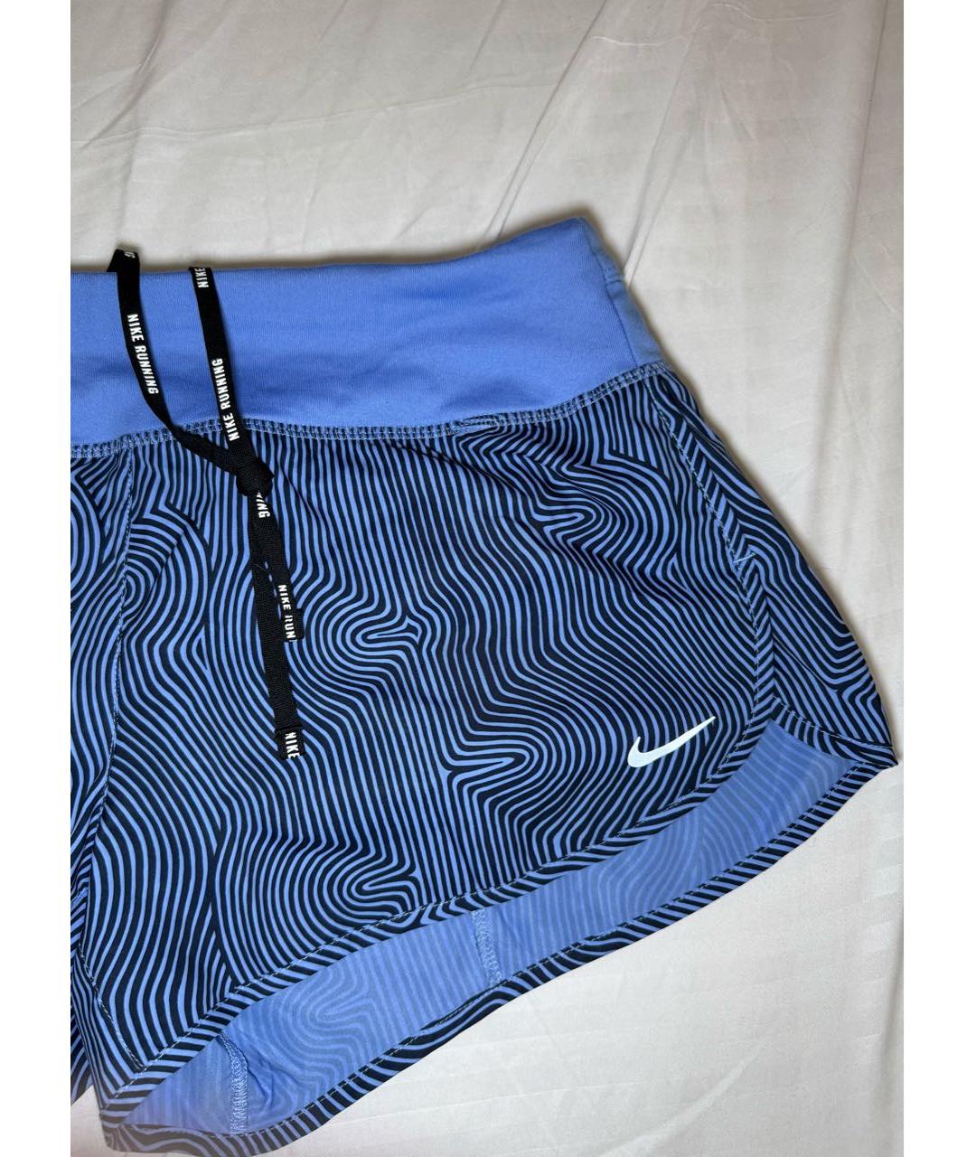 NIKE Голубые полиэстеровые спортивные брюки и шорты, фото 2