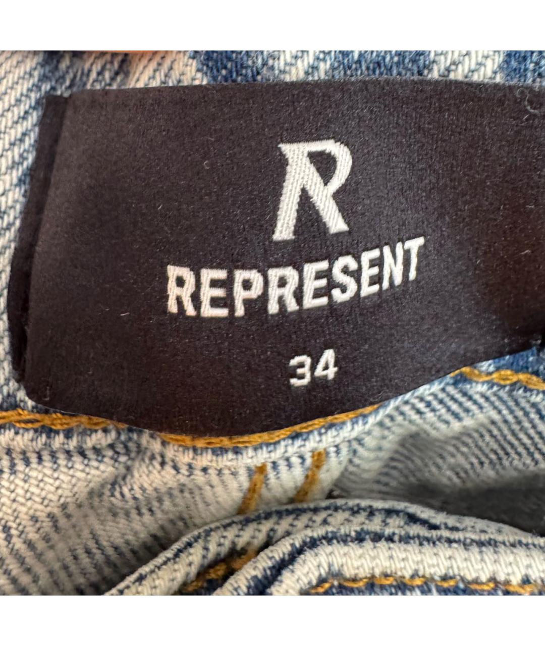 REPRESENT Синие хлопковые джинсы, фото 3