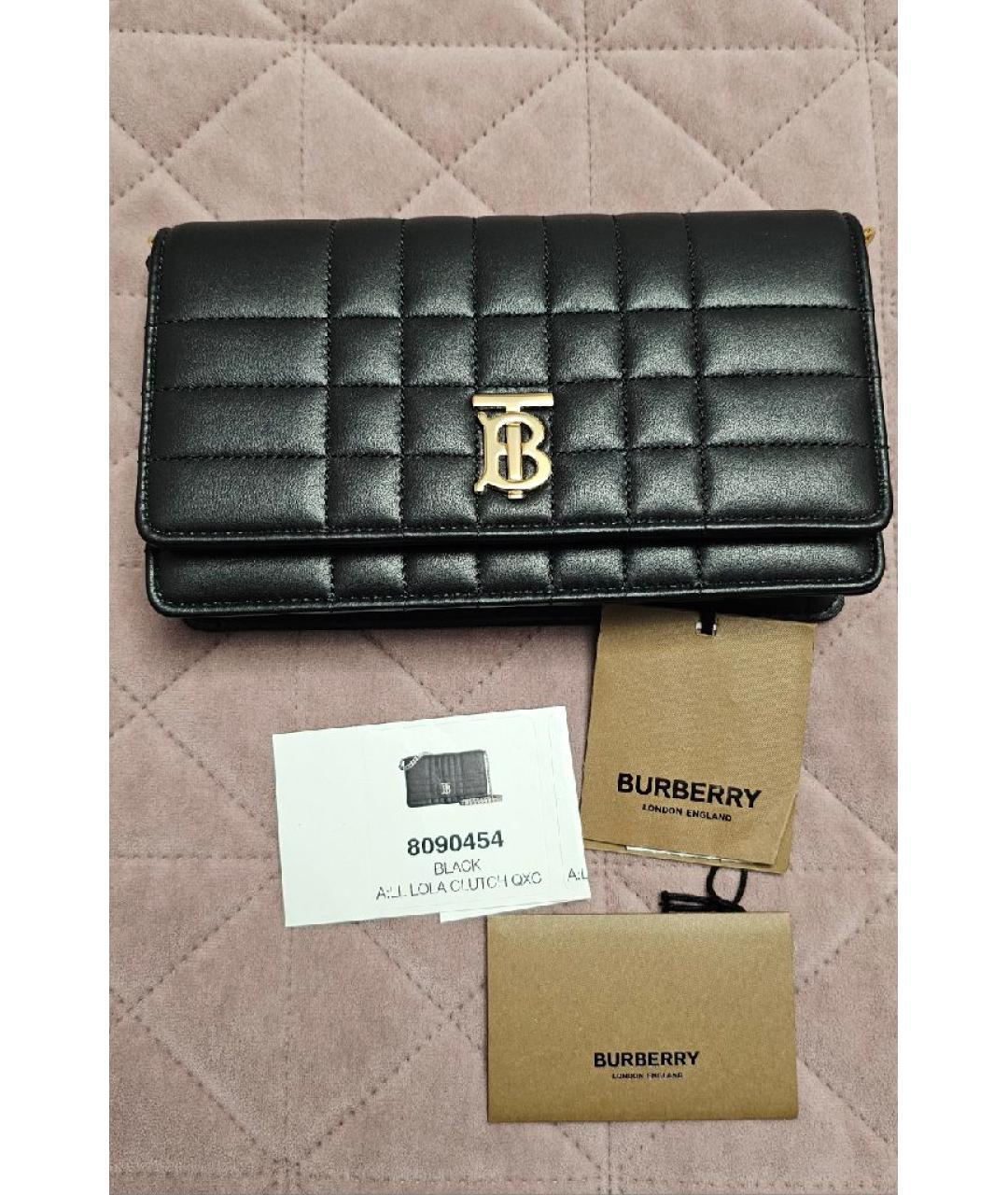 BURBERRY Черная кожаная сумка через плечо, фото 4