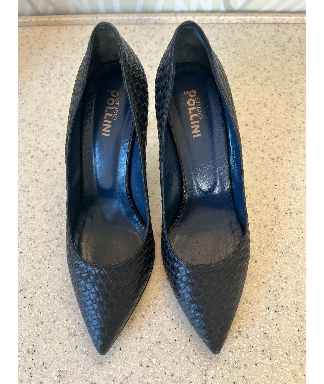POLLINI Антрацитовые кожаные туфли, фото 2