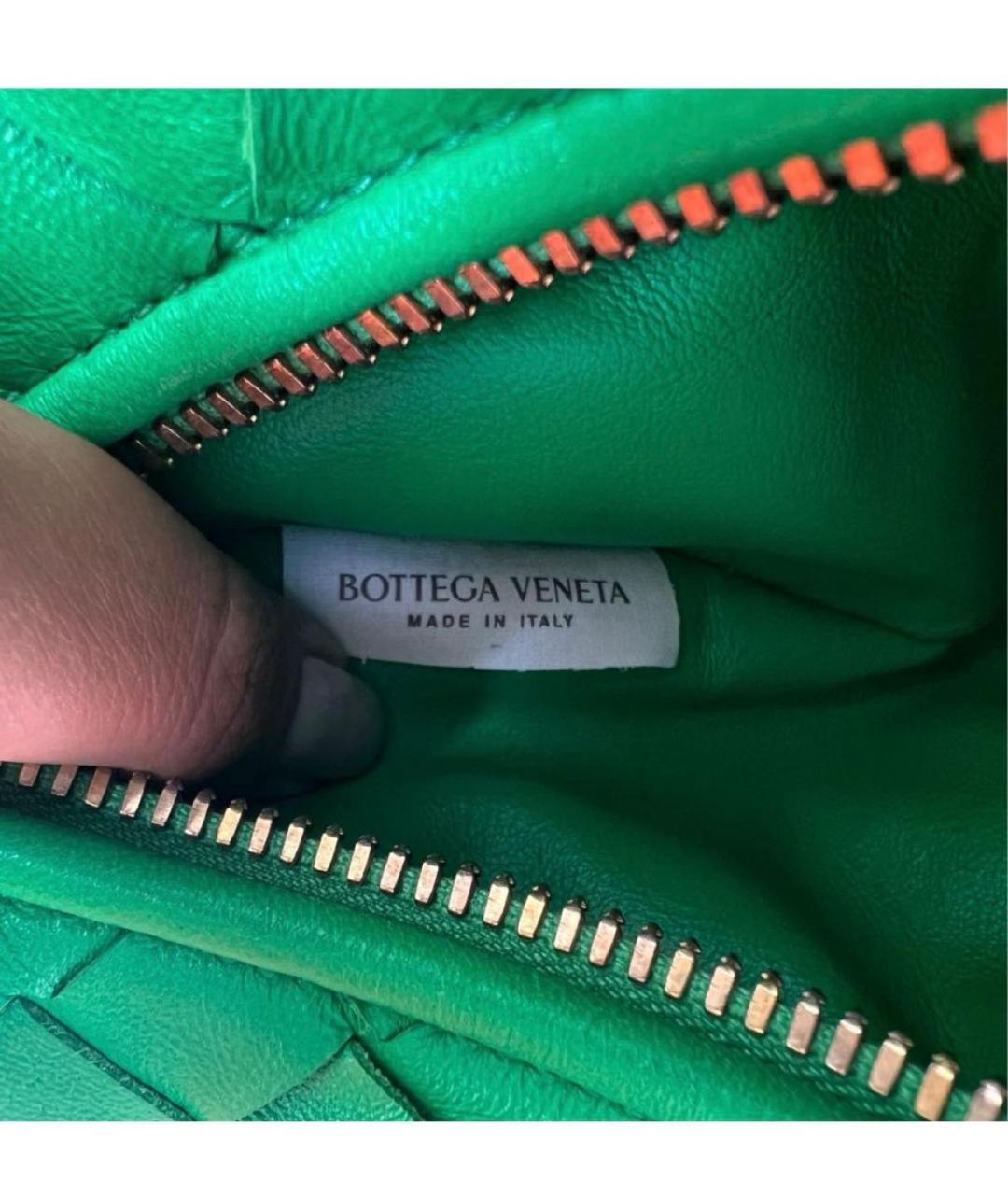 BOTTEGA VENETA Зеленая кожаная сумка с короткими ручками, фото 4