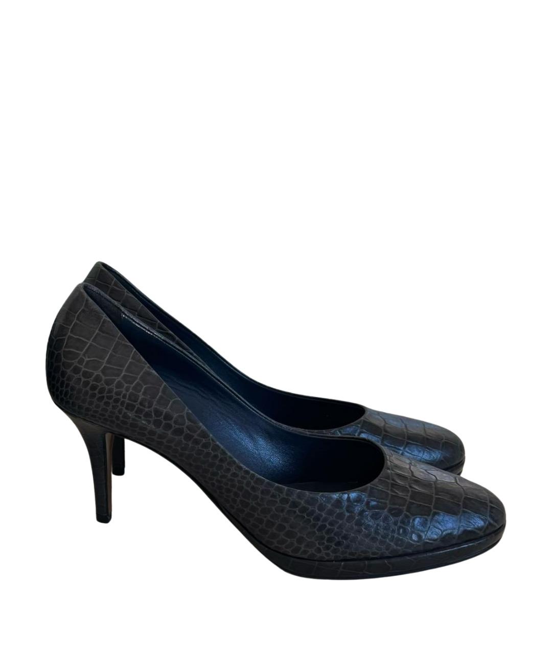 POLLINI Антрацитовые кожаные туфли, фото 9