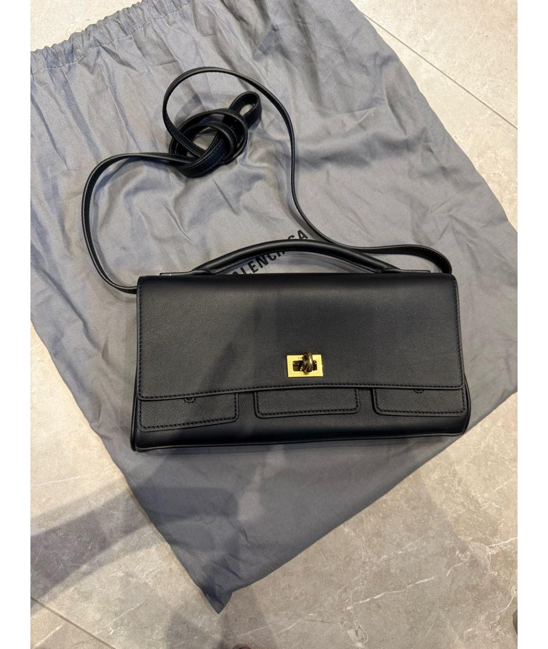 BALENCIAGA Черная кожаная сумка с короткими ручками, фото 9