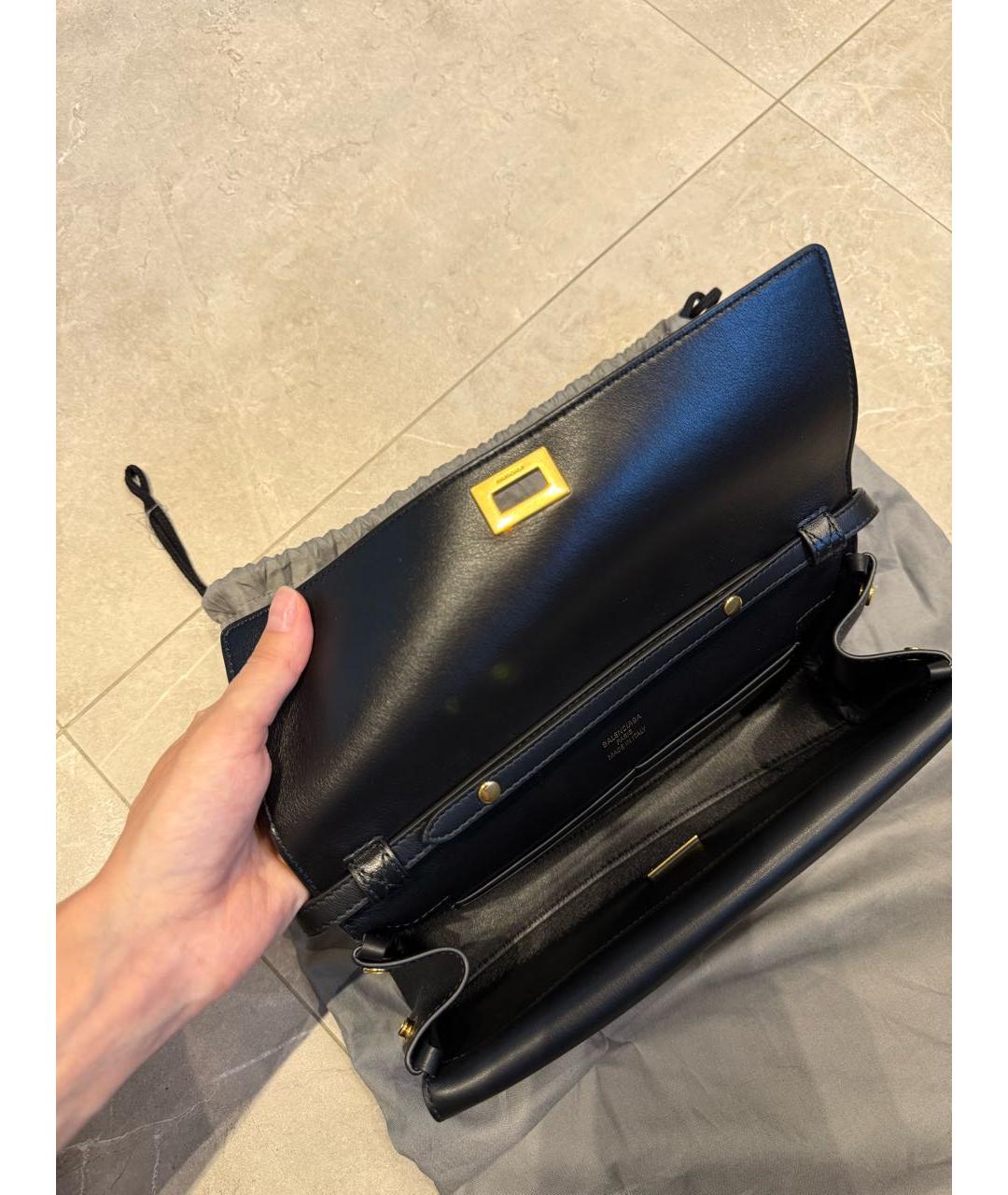 BALENCIAGA Черная кожаная сумка с короткими ручками, фото 4