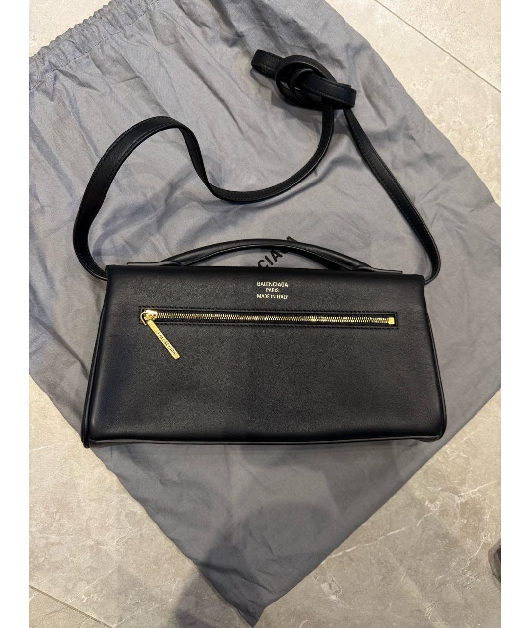 BALENCIAGA Черная кожаная сумка с короткими ручками, фото 3