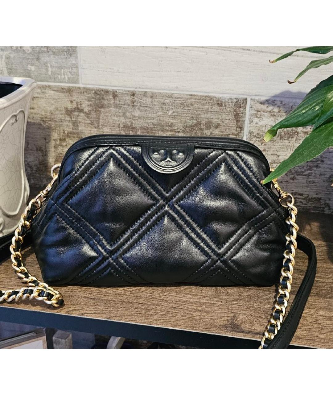 TORY BURCH Черная кожаная сумка через плечо, фото 8