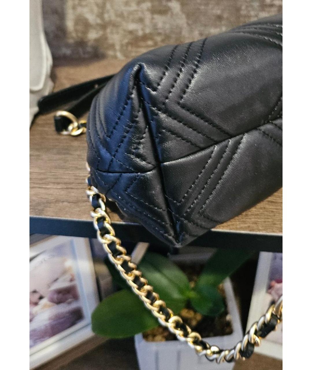 TORY BURCH Черная кожаная сумка через плечо, фото 3
