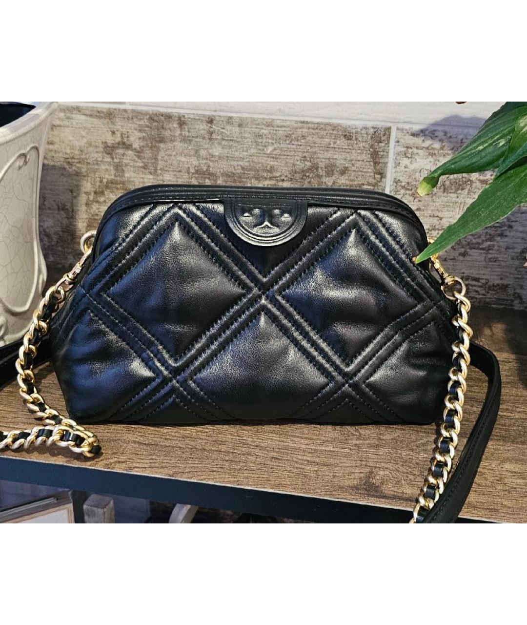 TORY BURCH Черная кожаная сумка через плечо, фото 7