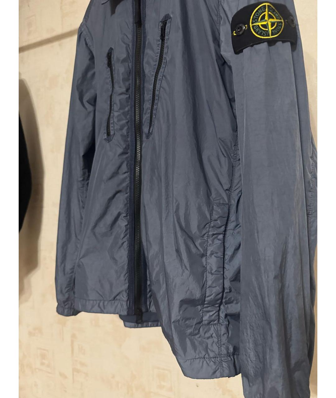 STONE ISLAND Темно-синяя нейлоновая куртка, фото 4
