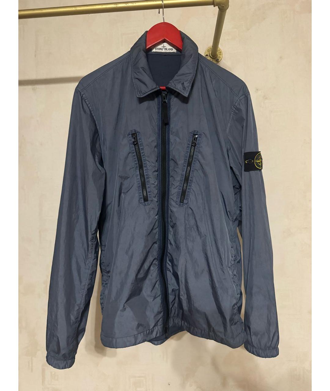 STONE ISLAND Темно-синяя нейлоновая куртка, фото 5