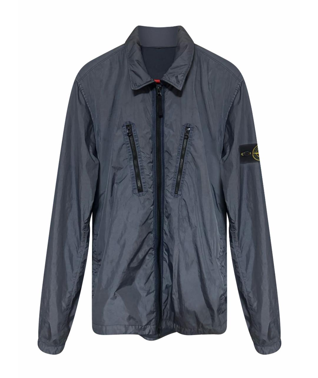 STONE ISLAND Темно-синяя нейлоновая куртка, фото 1