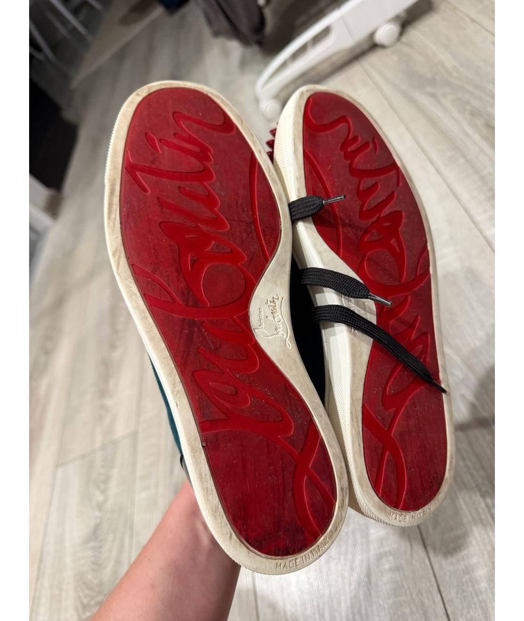 CHRISTIAN LOUBOUTIN Синие замшевые кеды, фото 5