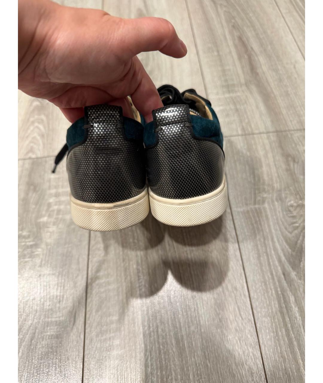 CHRISTIAN LOUBOUTIN Синие замшевые кеды, фото 4