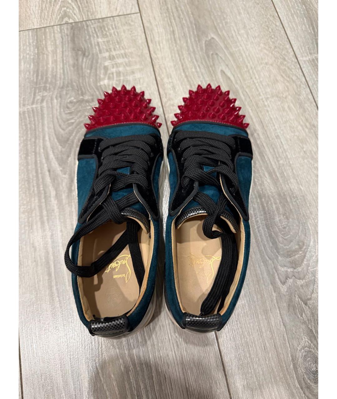 CHRISTIAN LOUBOUTIN Синие замшевые кеды, фото 3