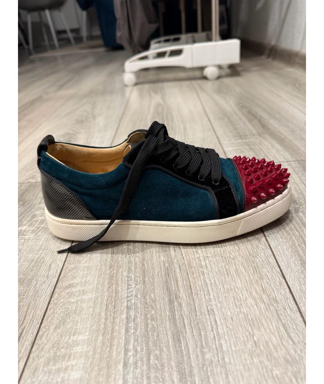 CHRISTIAN LOUBOUTIN Синие замшевые кеды, фото 7