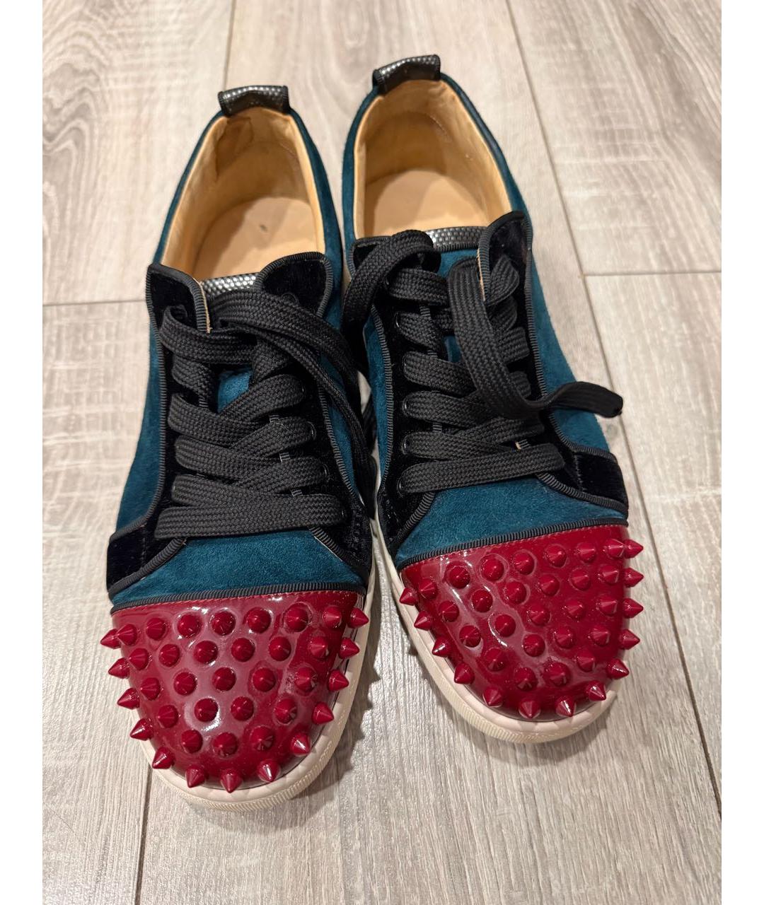 CHRISTIAN LOUBOUTIN Синие замшевые кеды, фото 2